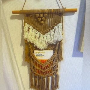 Brown & Cream Macrame Hanging Organizer